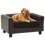 Hundesofa aus Plüsch und Kunstleder in Braun 60x43x30 cm von vidaXL, Betten für Hunde - Ref: Foro24-170961, Preis: 73,18 €, R...