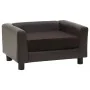 Hundesofa aus Plüsch und Kunstleder in Braun 60x43x30 cm von vidaXL, Betten für Hunde - Ref: Foro24-170961, Preis: 73,18 €, R...