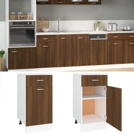 Unterschrank für Küche aus braunem Ingenieurholz 40x46x81,5 cm von vidaXL, Küchenschränke - Ref: Foro24-815572, Preis: 53,45 ...