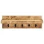 Wall coat rack solid untreated mango wood 60x15x20 cm by vidaXL, Hat and coat racks - Ref: Foro24-286469, Price: 42,29 €, Dis...