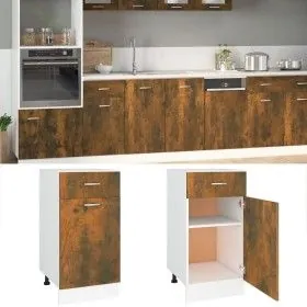 Smoked oak engineered wood kitchen base cabinet by vidaXL, Kitchen cabinets - Ref: Foro24-815570, Price: 54,21 €, Discount: %