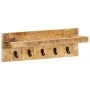Wall coat rack solid untreated mango wood 60x15x20 cm by vidaXL, Hat and coat racks - Ref: Foro24-286469, Price: 42,29 €, Dis...