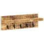 Wall coat rack solid untreated mango wood 60x15x20 cm by vidaXL, Hat and coat racks - Ref: Foro24-286469, Price: 42,29 €, Dis...