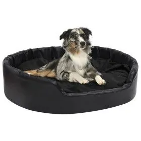 Cama para perros felpa y cuero sintético negro 99x89x21 cm de vidaXL, Camas para perros - Ref: Foro24-171264, Precio: 94,22 €...