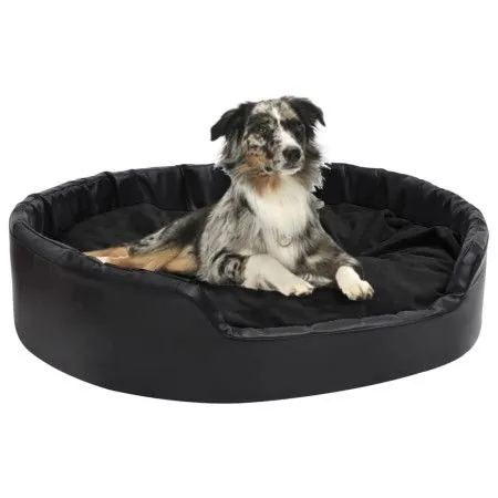 Cama para perros felpa y cuero sintético negro 99x89x21 cm de vidaXL, Camas para perros - Ref: Foro24-171264, Precio: 94,22 €...