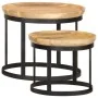 Round side tables 2 pcs solid mango wood and steel by vidaXL, Side tables - Ref: Foro24-286470, Price: 181,60 €, Discount: %