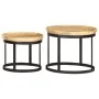 Round side tables 2 pcs solid mango wood and steel by vidaXL, Side tables - Ref: Foro24-286470, Price: 181,60 €, Discount: %