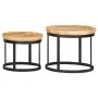 Round side tables 2 pcs solid mango wood and steel by vidaXL, Side tables - Ref: Foro24-286470, Price: 181,60 €, Discount: %