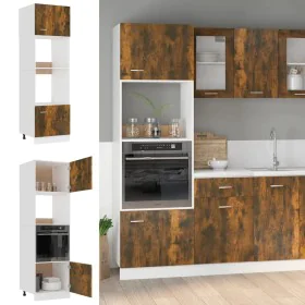 Mikrowellenschrank aus geräuchertem Eichenfurnier 60x57x207 cm von vidaXL, Küchenschränke - Ref: Foro24-815603, Preis: 170,40...