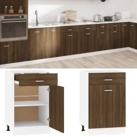 Niedriger Küchenschrank aus braunem Eichenholzwerkstoff von vidaXL, Küchenschränke - Ref: Foro24-815575, Preis: 58,91 €, Raba...