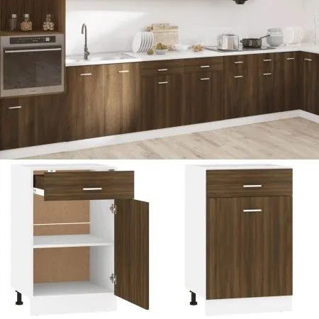 Niedriger Küchenschrank aus braunem Eichenholzwerkstoff von vidaXL, Küchenschränke - Ref: Foro24-815575, Preis: 58,91 €, Raba...