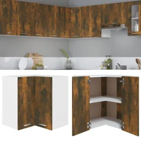 Eck-Hängeschrank aus Holzwerkstoff, geräucherte Eiche von vidaXL, Küchenschränke - Ref: Foro24-815597, Preis: 64,75 €, Rabatt: %
