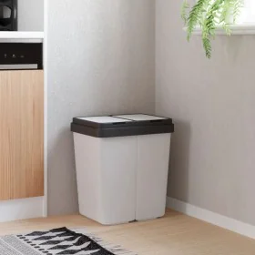 Doppelter weißer Abfalleimer 2x25 L von vidaXL, Mülltonnen und Mülltonnen - Ref: Foro24-154981, Preis: 53,36 €, Rabatt: %