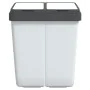 Double white trash can 2x25 L by vidaXL, Garbage cans and trash cans - Ref: Foro24-154981, Price: 53,36 €, Discount: %