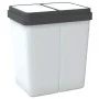 Double white trash can 2x25 L by vidaXL, Garbage cans and trash cans - Ref: Foro24-154981, Price: 53,36 €, Discount: %