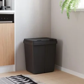Anthrazitgrauer Doppel-Mülleimer 2x25 L von vidaXL, Mülltonnen und Mülltonnen - Ref: Foro24-154982, Preis: 63,54 €, Rabatt: %