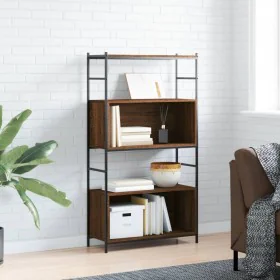 Engineered wood iron shelf oak brown 80x30x145.5 cm by vidaXL, Bookcases and shelves - Ref: Foro24-832802, Price: 56,37 €, Di...