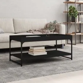 Black engineered wood coffee table 100x49x45 cm by vidaXL, Coffee table - Ref: Foro24-832803, Price: 45,42 €, Discount: %
