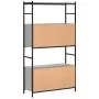 Sonoma gray engineering wood iron shelf 80x30x145.5 cm by vidaXL, Bookcases and shelves - Ref: Foro24-832801, Price: 56,56 €,...