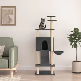 Cat scratching post with dark gray sisal posts 153 cm by vidaXL, Cat furniture - Ref: Foro24-171752, Price: 61,21 €, Discount: %