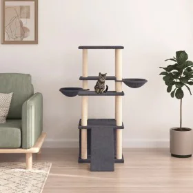 Cat scratching post with dark gray sisal posts 133 cm by vidaXL, Cat furniture - Ref: Foro24-171758, Price: 57,85 €, Discount: %