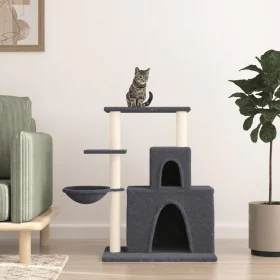 Rascador para gatos con postes de sisal gris oscuro 83 cm de vidaXL, Mobiliario para gatos - Ref: Foro24-171767, Precio: 45,8...