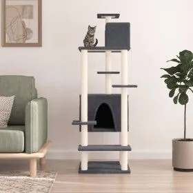 Cat scratching post with dark gray sisal posts 154 cm by vidaXL, Cat furniture - Ref: Foro24-171773, Price: 68,24 €, Discount: %