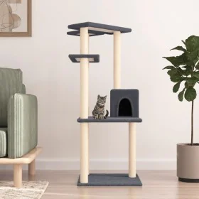 Cat scratching post with dark gray sisal posts 123 cm by vidaXL, Cat furniture - Ref: Foro24-171785, Price: 48,76 €, Discount: %