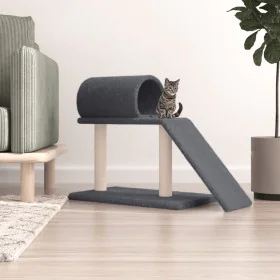 Katzenkratzbaum mit Tunnel und dunkelgrauer Leiter 55,5 cm von vidaXL, Katzenmöbel - Ref: Foro24-171791, Preis: 40,49 €, Raba...