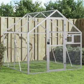 Pajarera de aluminio color plateado 1,79x2x1,85 m by vidaXL, Feet and bird cages - Ref: Foro24-3155795, Price: 371,31 €, Disc...