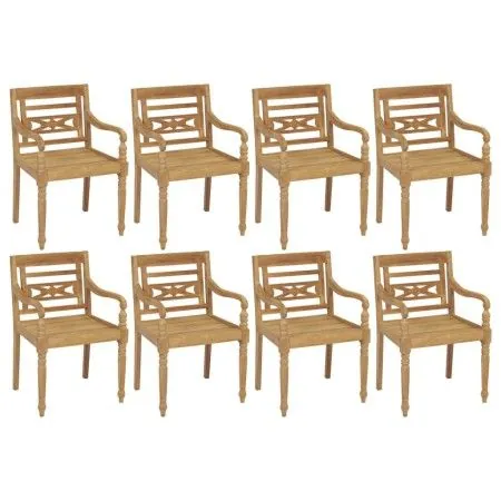 Batavia Stühle 8 Einheiten aus massivem Teakholz von vidaXL, Gartenstühle - Ref: Foro24-3073294, Preis: 1,00 €, Rabatt: %