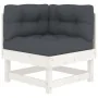 Juego de muebles jardín 5 piezas y cojines madera maciza blanco de vidaXL, Conjuntos de jardín - Ref: Foro24-3185788, Precio:...