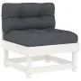 Juego de muebles jardín 5 piezas y cojines madera maciza blanco de vidaXL, Conjuntos de jardín - Ref: Foro24-3185788, Precio:...
