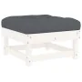 Juego de muebles jardín 5 piezas y cojines madera maciza blanco de vidaXL, Conjuntos de jardín - Ref: Foro24-3185788, Precio:...