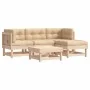 5-piece garden furniture set and solid wood cushions by vidaXL, Garden sets - Ref: Foro24-3185787, Price: 365,08 €, Discount: %