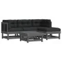 5-teiliges Gartenmöbel-Set und graue Massivholzkissen von vidaXL, Gartensets - Ref: Foro24-3185789, Preis: 494,44 €, Rabatt: %
