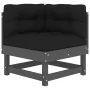 5-teiliges Gartenmöbel-Set und graue Massivholzkissen von vidaXL, Gartensets - Ref: Foro24-3185789, Preis: 494,44 €, Rabatt: %
