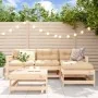 5-piece garden furniture set and solid wood cushions by vidaXL, Garden sets - Ref: Foro24-3185794, Price: 358,90 €, Discount: %