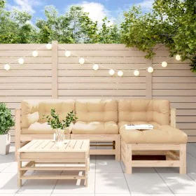 5-piece garden furniture set and solid wood cushions by vidaXL, Garden sets - Ref: Foro24-3185801, Price: 405,98 €, Discount: %