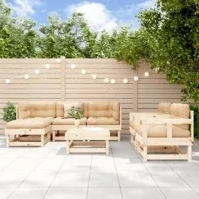7-piece garden furniture set and solid wood cushions by vidaXL, Garden sets - Ref: Foro24-3185808, Price: 526,00 €, Discount: %