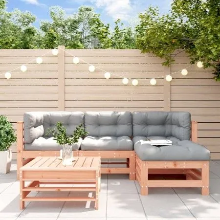 5-teiliges Gartenmöbel-Set mit Kissen aus Douglasienholz von vidaXL, Gartensets - Ref: Foro24-3185806, Preis: 422,64 €, Rabat...