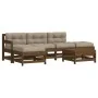 Garden furniture set 6 pieces and cushions solid brown honey wood by vidaXL, Garden sets - Ref: Foro24-3185909, Price: 531,47...