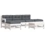 6-piece garden furniture set and white solid wood cushions by vidaXL, Garden sets - Ref: Foro24-3185907, Price: 465,34 €, Dis...