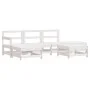 6-teiliges Gartenmöbel-Set und weiße Massivholzkissen von vidaXL, Gartensets - Ref: Foro24-3185907, Preis: 459,44 €, Rabatt: %