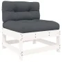 6-teiliges Gartenmöbel-Set und weiße Massivholzkissen von vidaXL, Gartensets - Ref: Foro24-3185907, Preis: 459,44 €, Rabatt: %