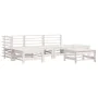 6-piece garden furniture set with solid white wood cushions by vidaXL, Garden sets - Ref: Foro24-3185914, Price: 541,11 €, Di...