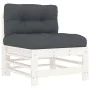 6-piece garden furniture set with solid white wood cushions by vidaXL, Garden sets - Ref: Foro24-3185914, Price: 541,11 €, Di...