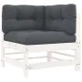 6-piece garden furniture set with solid white wood cushions by vidaXL, Garden sets - Ref: Foro24-3185914, Price: 541,11 €, Di...