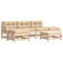 6-teiliges Gartenmöbel-Set und Massivholzkissen von vidaXL, Gartensets - Ref: Foro24-3185906, Preis: 419,94 €, Rabatt: %
