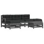 Garden furniture set 6 pieces and gray solid wood cushions by vidaXL, Garden sets - Ref: Foro24-3185908, Price: 508,77 €, Dis...